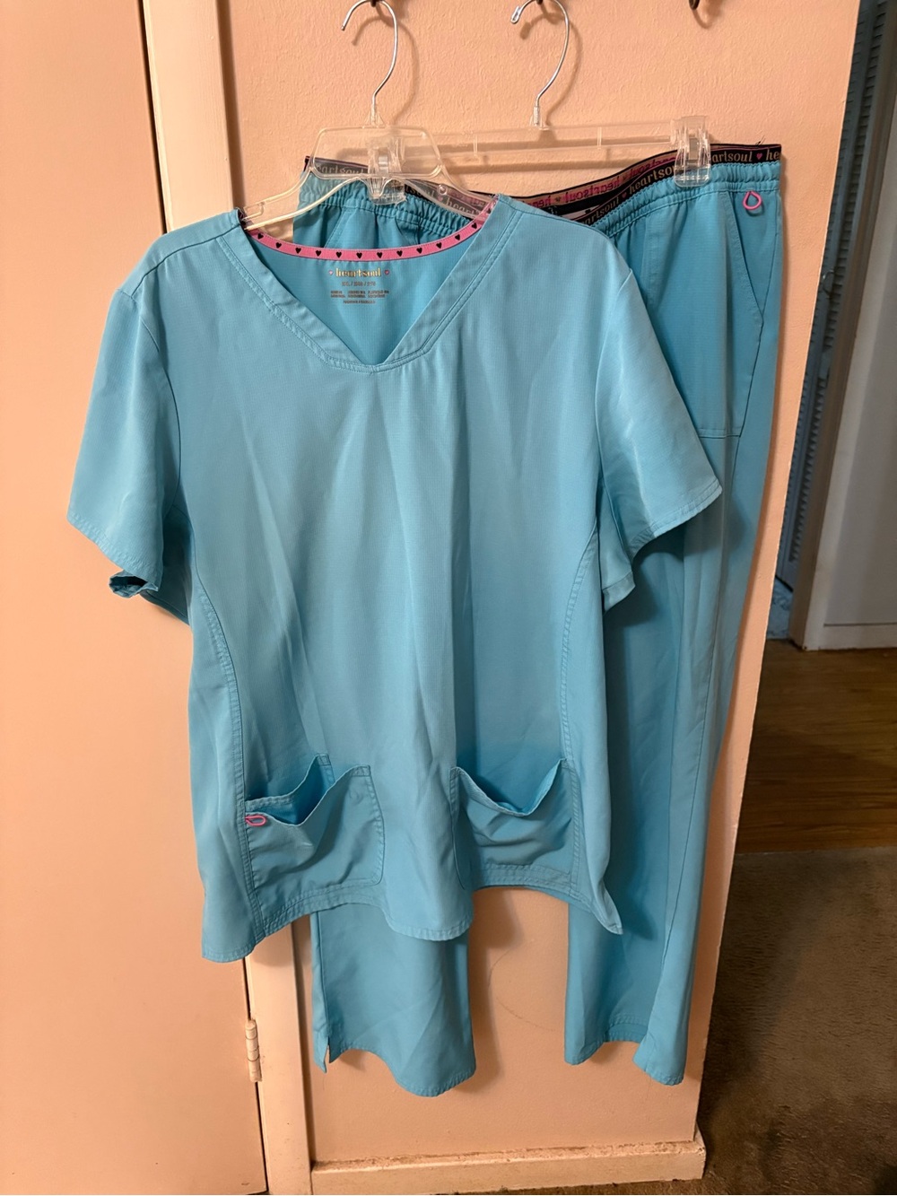Heartsoul women’s Scrub Set Turquoise Sz 2X